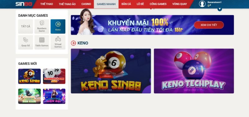 Keno được rất nhiều cao thủ tham gia khi đến với Sin88