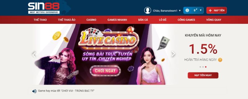 Đăng nhập và chọn Game nhanh trên thanh công cụ các trò chơi