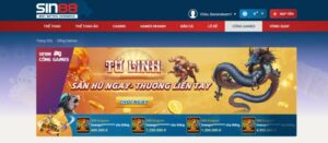 Đăng nhập nhà cái Sin88 sau đó nhấn chuột vào khu vực Cổng game 